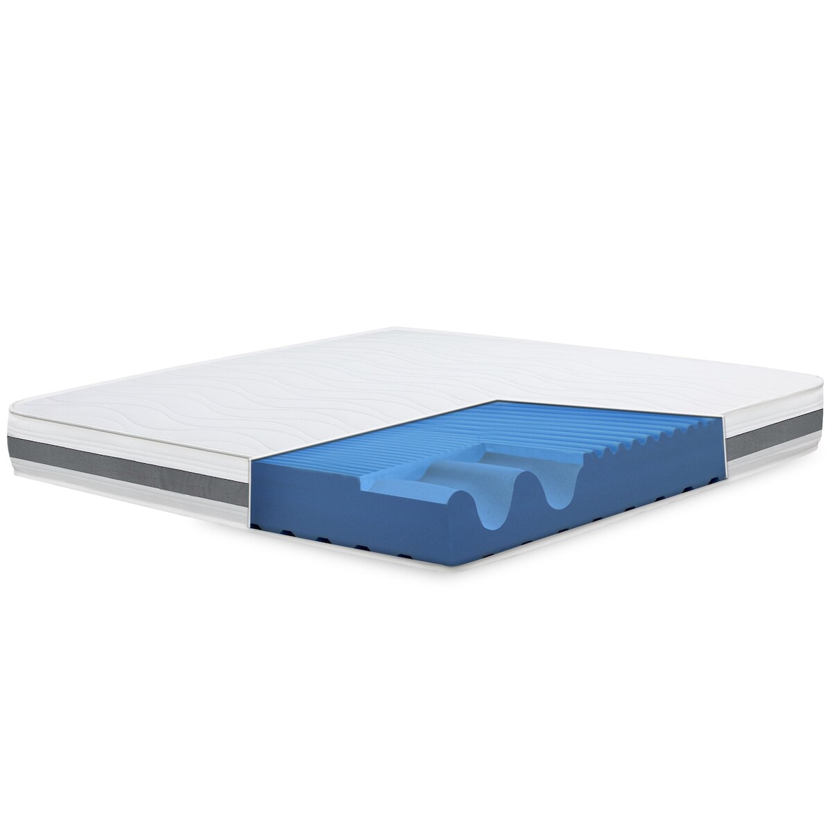 The White Stone Doppelmatratze 150x190 Basic, Antibakteriell, Anti-Milben, Anti-Allergie.| Höhe 20 cm | Made in Italy Image