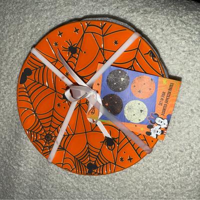 Disney Kitchen | Halloween Disney/ Mickey Mouse Appetizer Plates | Color: Black/Orange | Size: Os