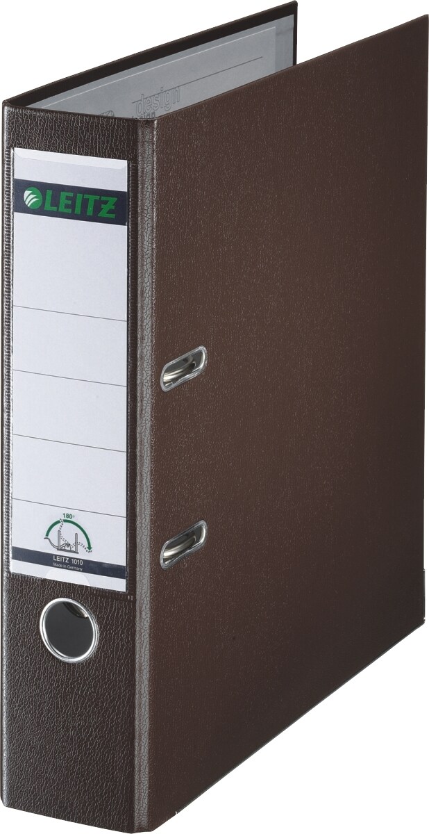 LEITZ Ordner A4 Kunststoff 180Grad 80mm braun Packung mit 20 Stück Image