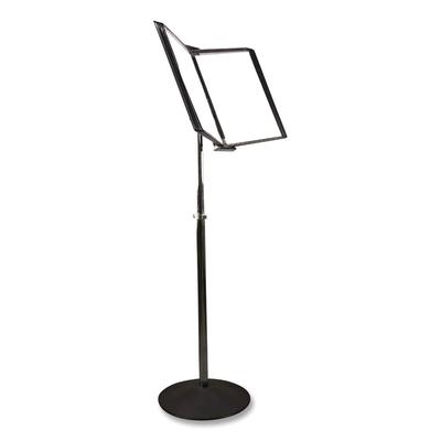 djois(R) by Tarifold Floor Display Document Stand, 25" to 44" Tall, 10 Panels with Black Borders, Black Base (TFIF271)