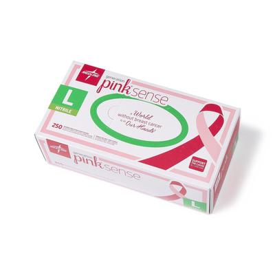 Medline Generation Pink Sense Powder-Free Nitrile Exam Gloves, Size L, 250/BX (PINK2586H)