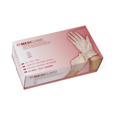 Medline MediGuard Powder-Free Clear Vinyl Exam Gloves, Size S, 150/BX (MSV511H)