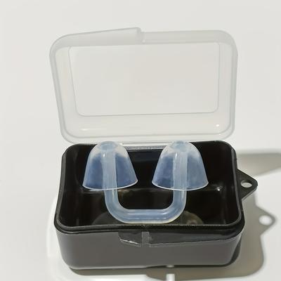 TEMU 1pc Aquapro Silicone Non-slip Nose Clip, Invisible Swimming Nose Plug, Transparent Anti-drown Nose Holder For Mermaids, Swimmers, And Water Sports Image