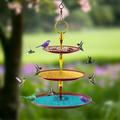 mangeoire à oiseaux suspendue fontaine flottante de jardin extérieur mangeoire à oiseaux suspendue, bassin de bain d'oiseaux pour jardin, décoration de cour, attraction d'observation des oiseaux