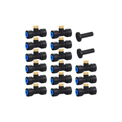 Jalleria - Messing-Nebeldüsen, 15 Stück, Slip-Lock-Nebeldüsen, 1/4 Zoll Nebeldüsen-T-Stücke mit 2 Image