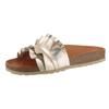 Pantolette VERBENAS "Rocio Roda", Damen, Gr. 39, gold (goldfarben), Leder, glänzend, klassisch, Schuhe, Sommerschuh, Strandschuh, Urlaubschuh, vorgeformtes Fußbett