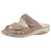 Pantolette WALDLÄUFER "GARDA", Damen, Gr. 7 (40,5), beige, Nubukleder, klassisch, Schuhe, Keilabsatz, Sommerschuh, Schlappen mit Schmuckapplikation, Weite G