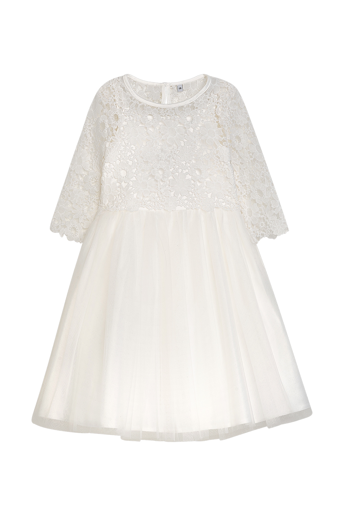 Partykleid DANAMADE "DANAMADE Dresses DNENA", Mädchen, Gr. 140, EURO, weiß (ivory), Oberstoff: 100% Polyester / Futter: 100% Polyester, Kleider Image