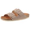 Pantolette VERBENAS "Randell Velour", Damen, Gr. 37, grau (taupe), Veloursleder, klassisch, Schuhe, Sommerschuh, Schlappen, Hausschuh, Urlaubschuh mit Softfußbett