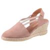 Sandalette VERBENAS "Maika Serraje", Damen, Gr. 38, rosa (altrosé), Veloursleder, casual, Schuhe, Sommerschuh, Sandale, Keilabsatz, mit Jutebesatz