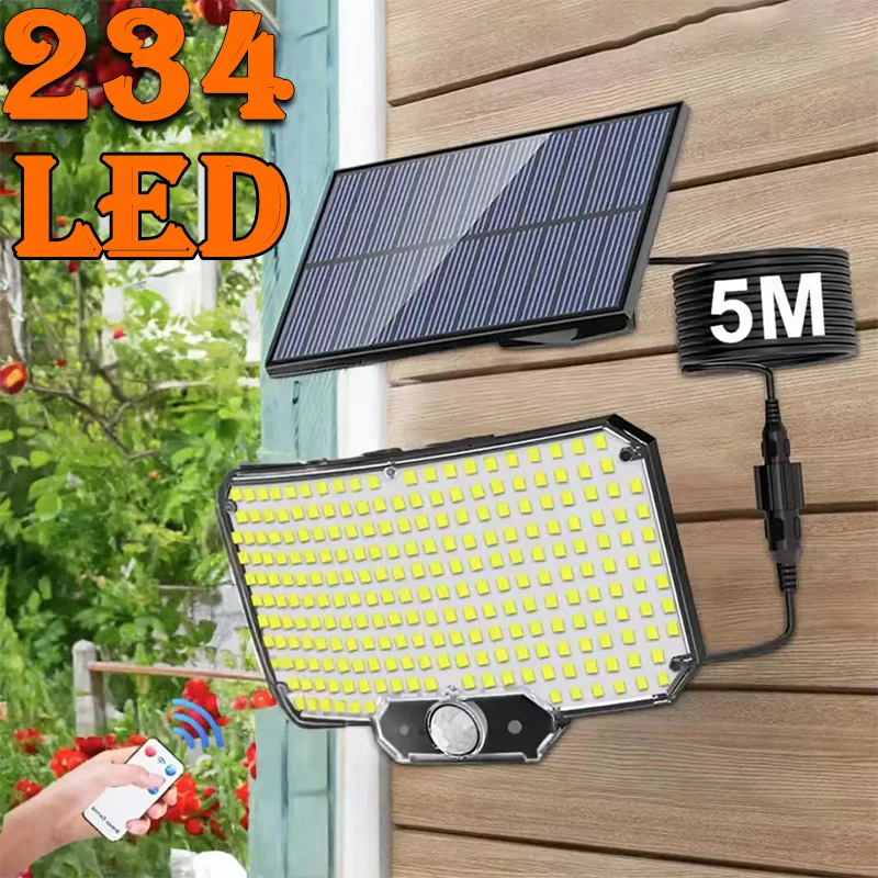 Solarleuchte für den Außenbereich, superhell, Bewegungsmelder, Solar, starke Leistung, LED-Gartenwandleuchte, IP65, wasserdicht, 3 Arbeitsmodi