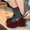 Plattform Marie Janes Schuhe Frauen Keile Sandalen Sommer 2025, Neue Trend Kleid Pumpen Flach Elegante Wildleder Plus Größe Zapatos Mujer