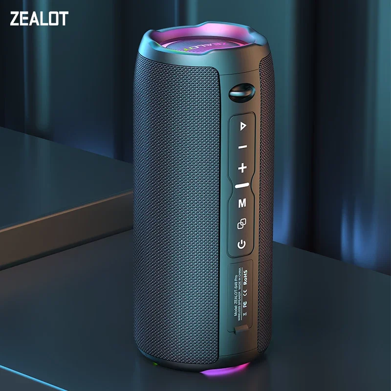ZEALOT-S49PRO Tragbarer Bluetooth-Lautsprecher, 20 W, IPX6, wasserdicht, leistungsstarke Soundbox, Bass-Boost, Dual-Pairing, echter kabelloser Lautsprecher Image