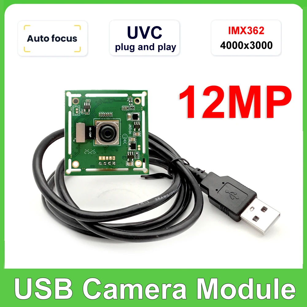NEOCoolcam HD 12MP IMX362 USB Autofokus Kameramodul 4K IMX179 Objektiv ohne Verzerrung UVC OTG Plug and Play USB Video WebCam Image