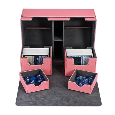 Kartendeckbox, hält über 600 + einärmelige Karten, PU-Leder-Magnetverschluss für TCG-Handelskarten, magische Spielkarten, Image