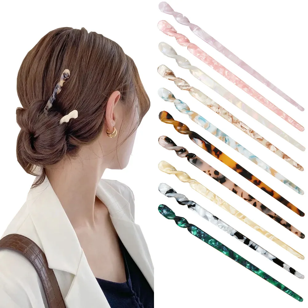 Chinesischen Stil Haar Sticks Vintage Acetat Harz Essstäbchen Frauen Haarnadeln Haar Clip Pin Headwear Hochzeit Haar Schmuck Zubehör Image