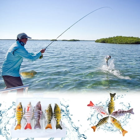 Robotic Fishing Lure - Bionic Swimming Bait Bionic Fishing Lures That Swim by Itself 3D Lifelike Bionic Swimming Lure Robotic Jointed Fishing Lure with Fish Hooks Freshwater Saltwater