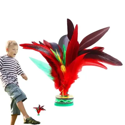 Chinese Jianzi Wear Resistant Chicken Feather Shuttlecock Portable Foot Kick Handwheel Feather