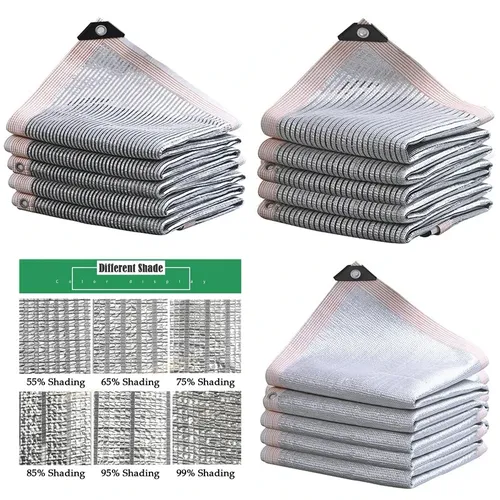 Filet d'ombrage extérieur en feuille d'aluminium anti-UV, gazébo, modification canale, couverture pour plantes succulentes, 55% ~ 99%