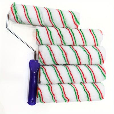 TEMU 6pcs Paint Roller Set, 1 Paint Roller Holder, 5pcs 9-inch Paint Rollers, For Painting Walls And Ceilings, Home Painting Supplies Image