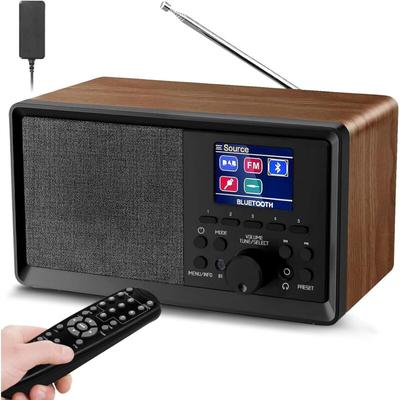 DAB-Radio mit Fernbedienung - DAB Plus Radio mit Bluetooth, DAB+/FM - Retro - Aus Holz - Digitales Image