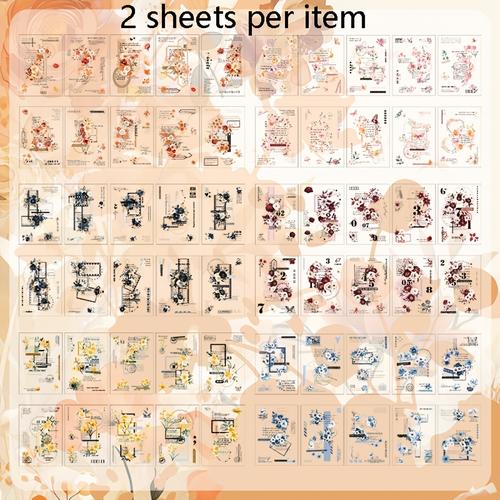 TEMU Lot de 120 Autocollants Série Fleurs Épanouies Tisser des avec de Fleurs et Autres Styles Adaptés pour Matériel de Scrapbooking, Livre, Bagage, Carnet, Décalcomanies pour Animaux