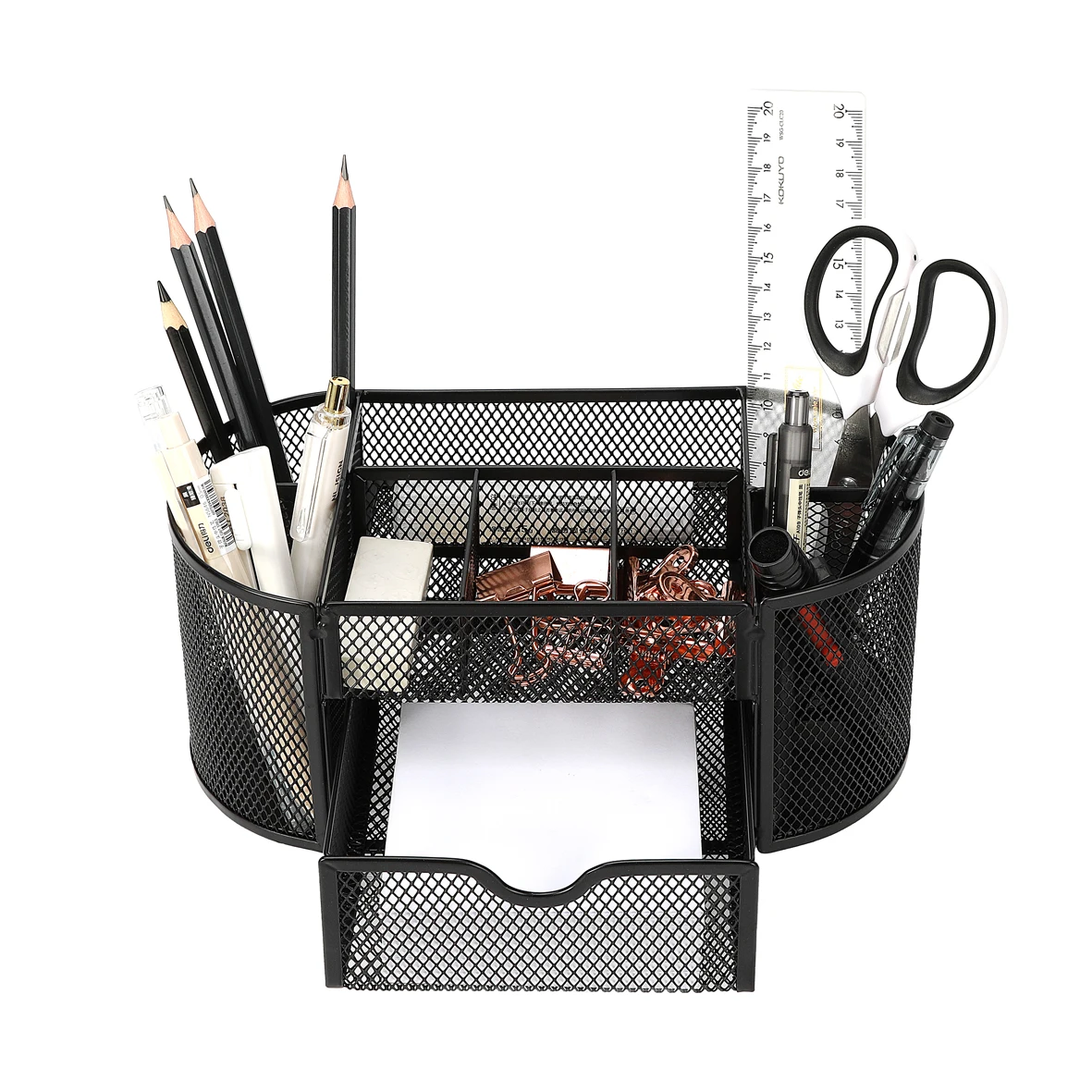 Schreibtisch-Organizer aus Netzstoff, stabiler Stiftständer aus Metall für Studenten, Schreibwaren, Bürobedarf Image