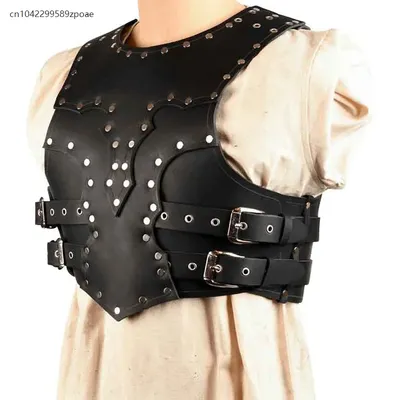 Mittelalterliche Steampunk Leder Körper Brustpanzer Wikinger Piratenritter Gladiator Cosplay Kostüm Image