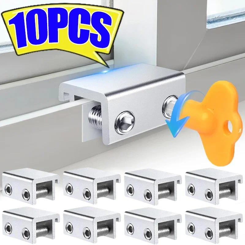 1-10Pcs Fenster Lock Sicherheit Lock Grenze Schiebetür Fenster Restrictor Kind Sicherheit Anti-diebstahl Tür Stopper heimwerker