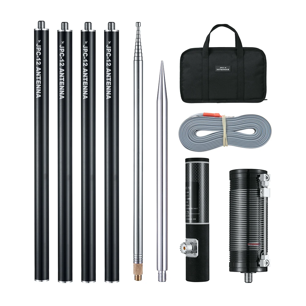 JPC-12 HF-Antennen für Amateurfunk mit Schieberegler, 7 MHz–50 MHz, Allband-HF-Vertikalantenne, 40 m–6 m, 8-Band-Antenne Image