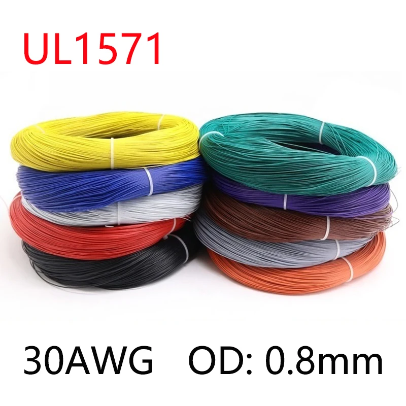5 ~ 500 m UL1571 30 AWG PVC-Elektronikdraht, Außendurchmesser 0,8 mm, flexibles Kabel, isoliertes verzinntes Kupfer, umweltfreundliche LED-Leitung, DIY-Kabel Image
