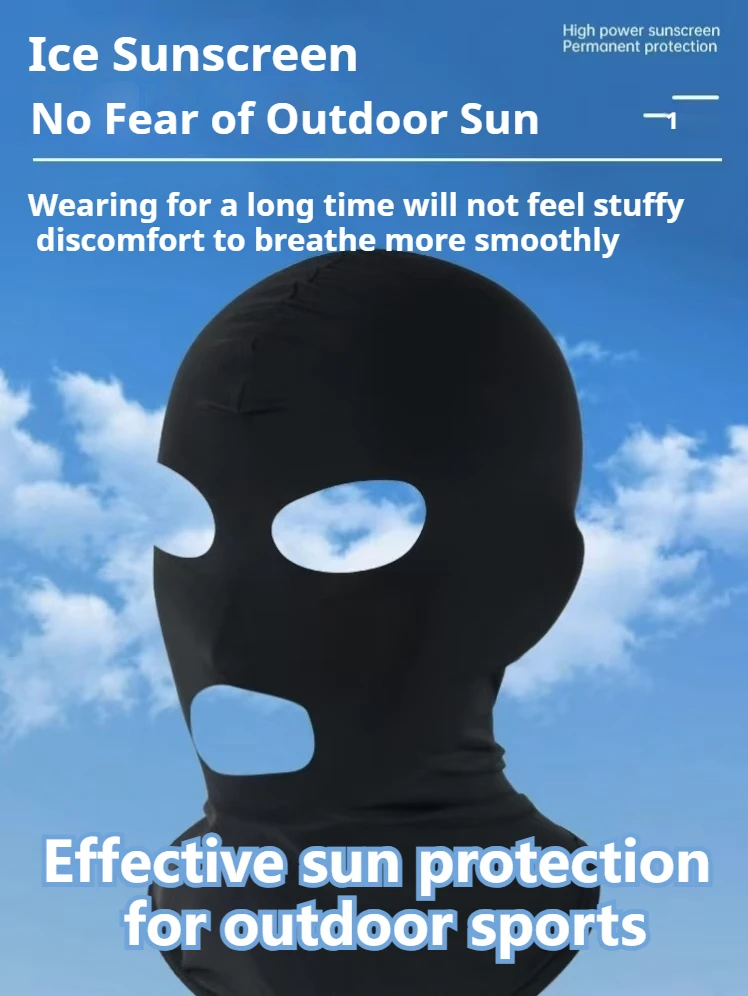 Radfahren Gesichtsmaske für Männer Frauen Vollgesichtsmaske Kapuze atmungsaktiv Motorrad Radfahren Eis Seide Stoff Sport UV-Schutz Maske Image