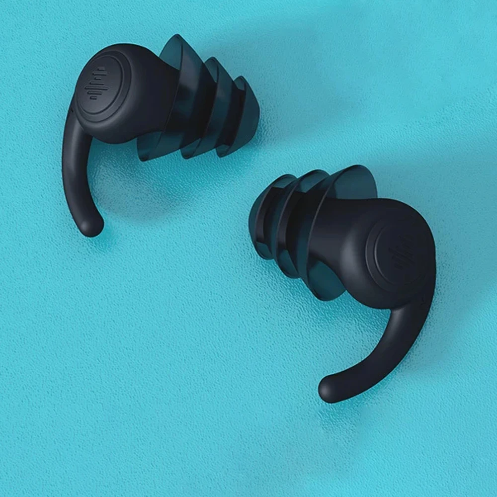 HUAK 2/3-lagige weiche Silikon-Ohrstöpsel mit Geräuschunterdrückung, Anti-Lärm-Ohrstöpsel für Konzerte, Schlaf, Schwimmen, wiederverwendbare wasserdichte Ohrstöpsel Image