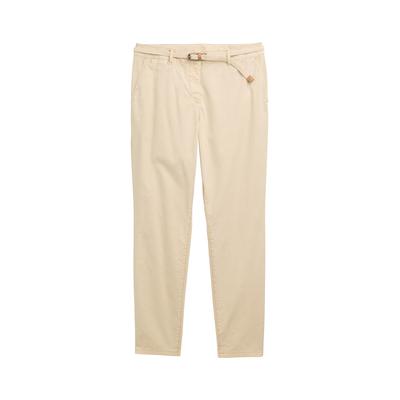 TOM TAILOR Damen Slim Chino Hose mit Gürtel, braun, Uni, Gr. 44/30 Image