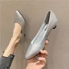 Frühling Niedrigen Ferse Schuhe für Frauen Pu Leder Einfarbig Silber Schuhe Gold Low-heels 3,0 cm Größe 35-41 Spitz Komfortable