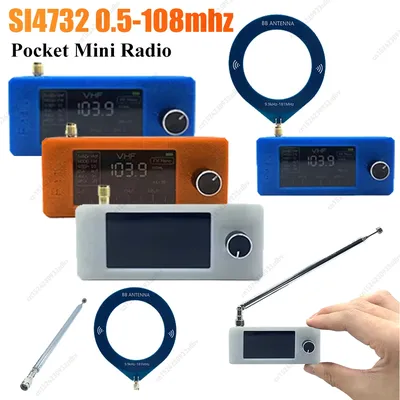 SI4732 0,5-108 MHz tragbares Radio LSB USB AM FM Pocket Mini Radio 1,9 Zoll IPS Bildschirm FM/AM Radio mit Antenne HF SW MW VHF Radio