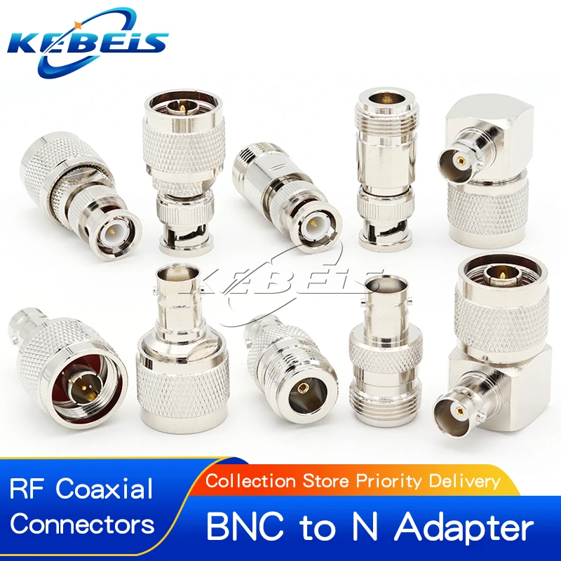 1 Stück BNC zu N Steckverbinder Männlicher Stecker & Weibliche Buchse RF Koaxialadapter L16 N-Typ zu BNC Q9 Testkonverter-Set Übertragungskabel Image