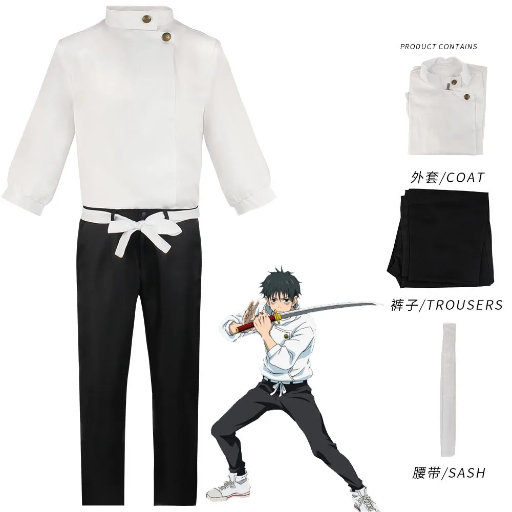 Anime Jujutsu Kaisen Yuta Okkotsu Cosplay Kostüm Männer Frauen Halloween Party Uniformen Tops + Hosen + Gürtel Image