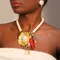 Statement Necklace with Bling Pendan&Chains Design for Women Trendy Wedding Party Jewelry