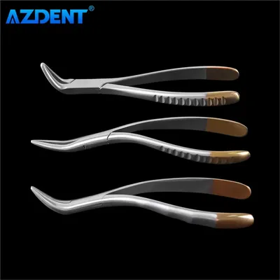 AZDENT Dental Tooth Root Extraction Forceps Root Fragment Pliers Instrument Dentistry Curved