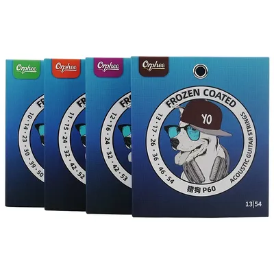 Orphee Frozen Nano Coated Acoustic Guitar Strings Phosphor Bronze Hexagonal Core