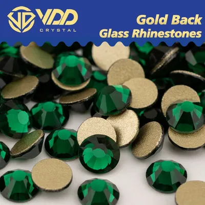 VDD 022 Emerald High Quality SS4-SS20 Glass Rhinestones Crystal Gold Flatback Strass Stones For DIY
