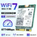 Wi-Fi 7 BE200 Bluetooth 5.4 Scheda Wifi 8774Mbps BE200NGW Tri-band 2.4/5G/6G Adattatore di rete wireless per Windows 10/11 PC Laptop