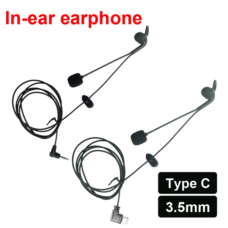 1 pz Tipo C/3.5mm Auricolari In-Ear Auricolare Microfono Solo per EJEAS V4C Plus V6 PRO + Interfono Arbitro Auricolare Arbitro Interfono