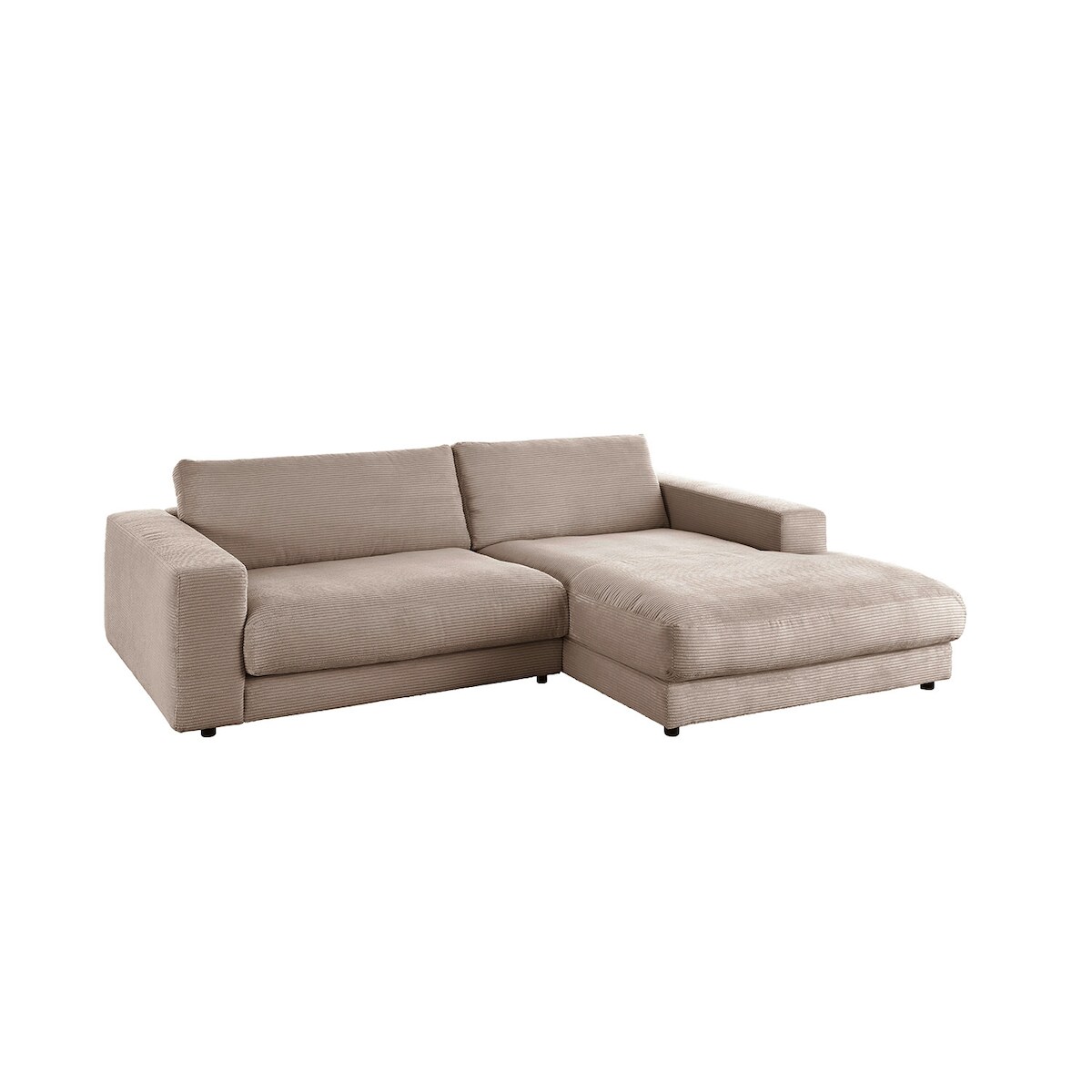 KAWOLA Sofa MADELINE Ecksofa Cord taupe Longchair rechts Image