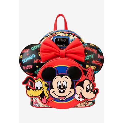 Women's Loungefly x Disney Mickey And Friends Classic Mini Backpack & Ears Combo by Woman Within in Red (Size ONE SIZE)