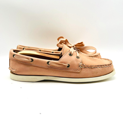 J. Crew Shoes | J Crew Sperry Shoes Womens 7.5 Pink Leather Boat Deck Moccasin Casual Top Sider | Color: Pink | Size: 7.5