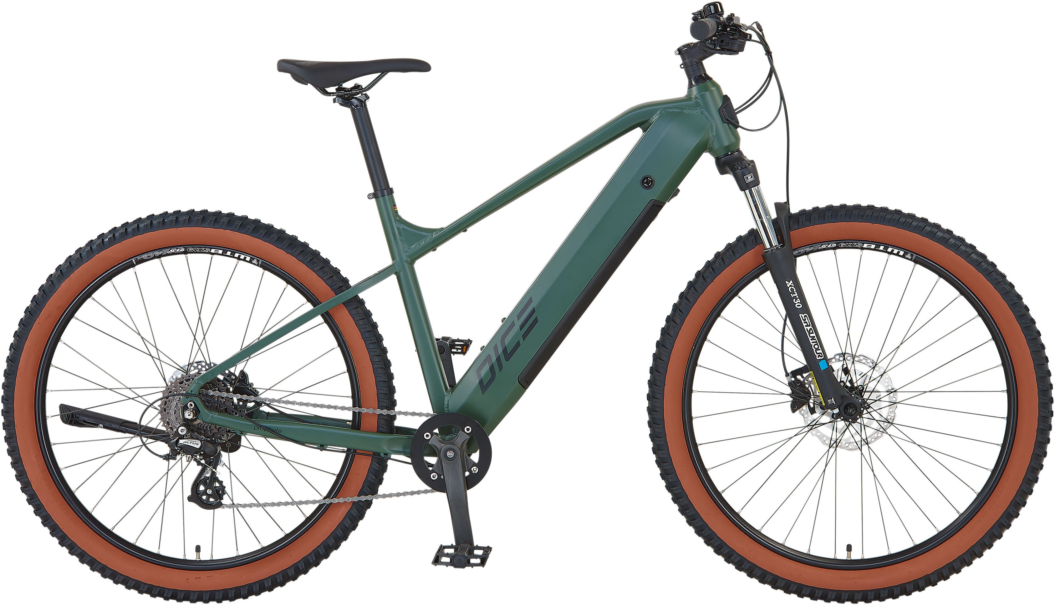 E-Bike PROPHETE "Dice 1.0" Gr. 48, grün (grün, schwarz), Elektrofahrräder, 48cm, 27,5 Zoll (69,85cm) Image