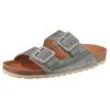 Pantolette VERBENAS "Randell Velour", Damen, Gr. 37, grau (hellgrau), Veloursleder, klassisch, Schuhe, Sommerschuh, Schlappen, Hausschuh, Urlaubschuh mit Softfußbett
