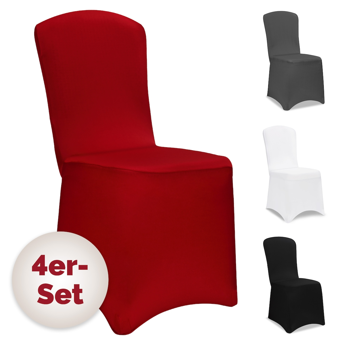 DETEX® 4er Set Stretch Hussen Rot Weihnachten Überzüge Image